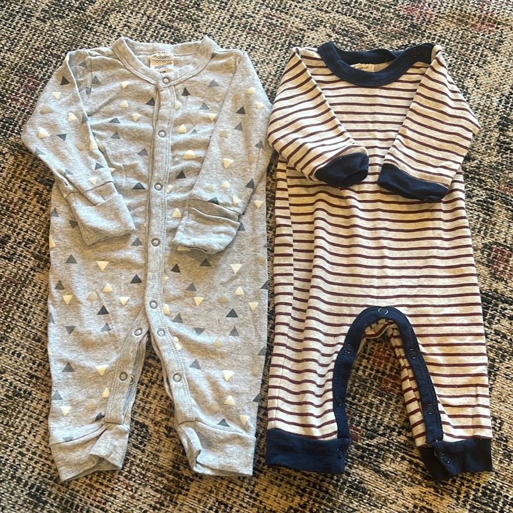 (2) Baby Boy Footless Jumpers